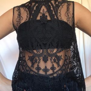 Lace Tank with Fringe